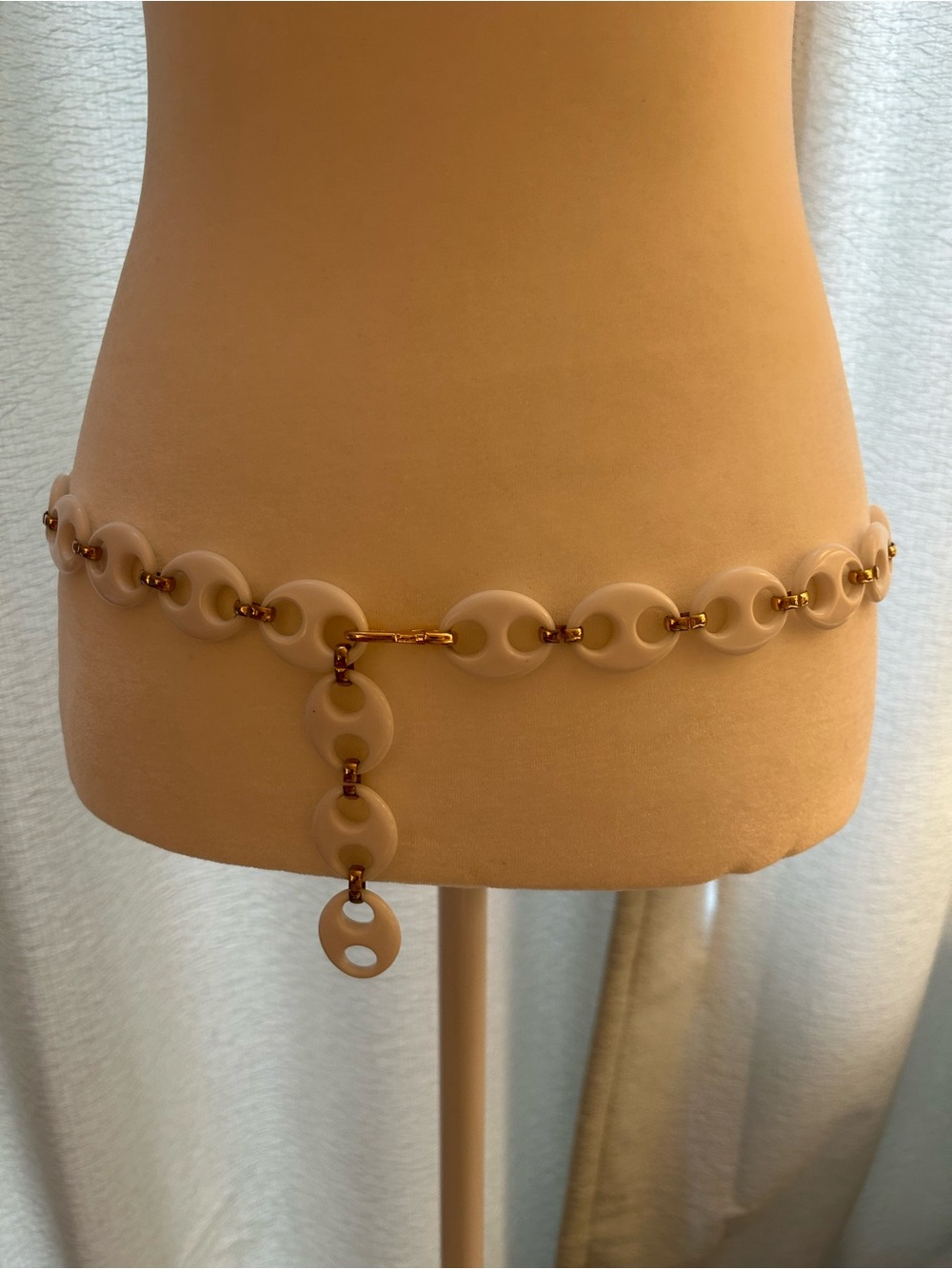 Puff Mariner White Oval Link Drop Chain Waist Belt - Women Jewelry